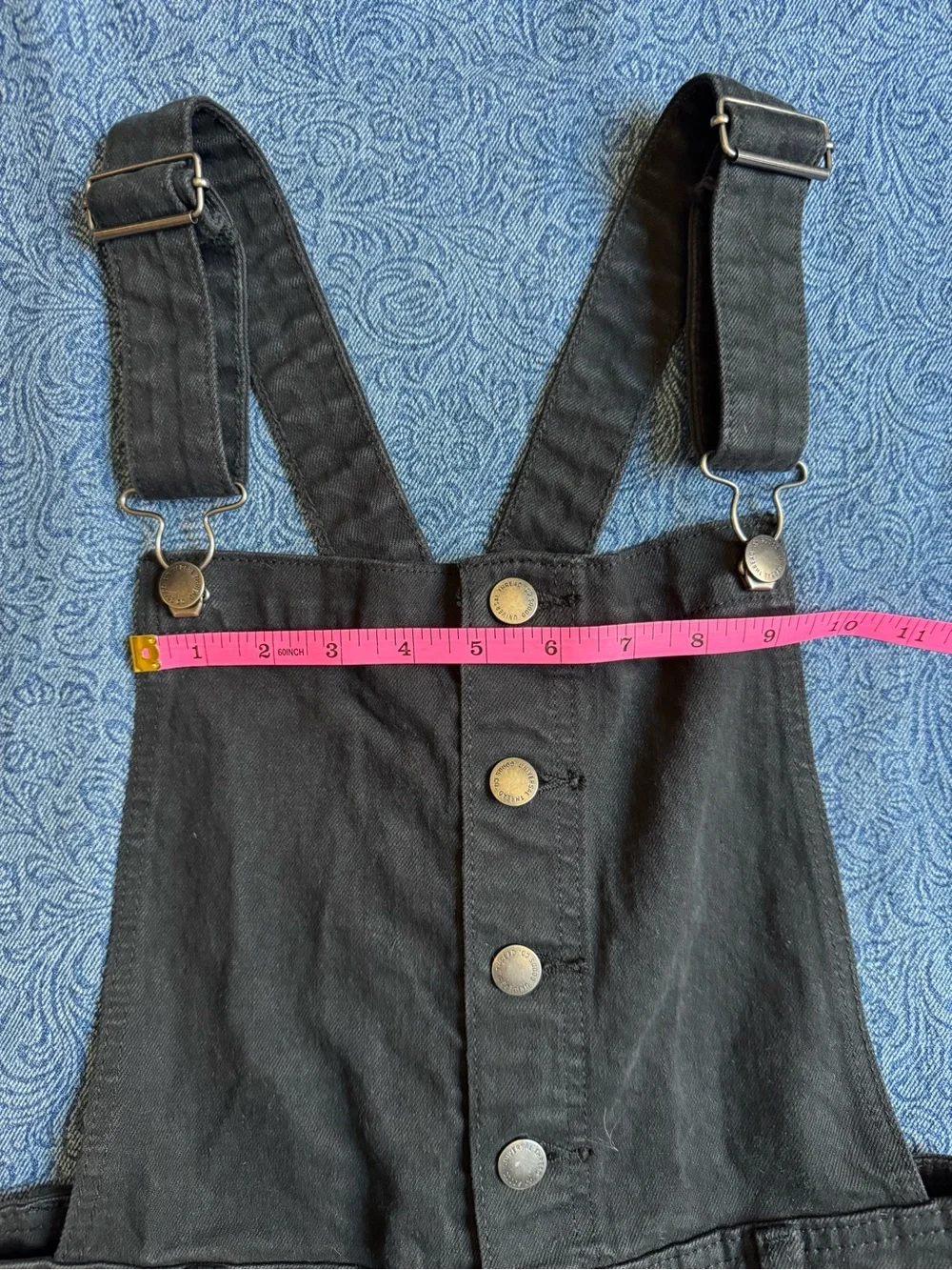 SOLD! Universal Thread Black Sailor Wide Leg Denim Overalls Jumpsuit| Size 4 - Picture 6 of 8